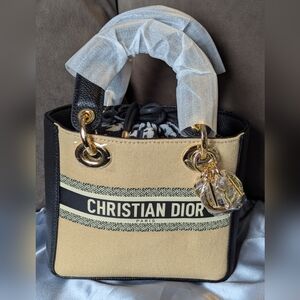 NEW CD Mini Dior Upcycled 2 Way Bucket/Crossbody Bag